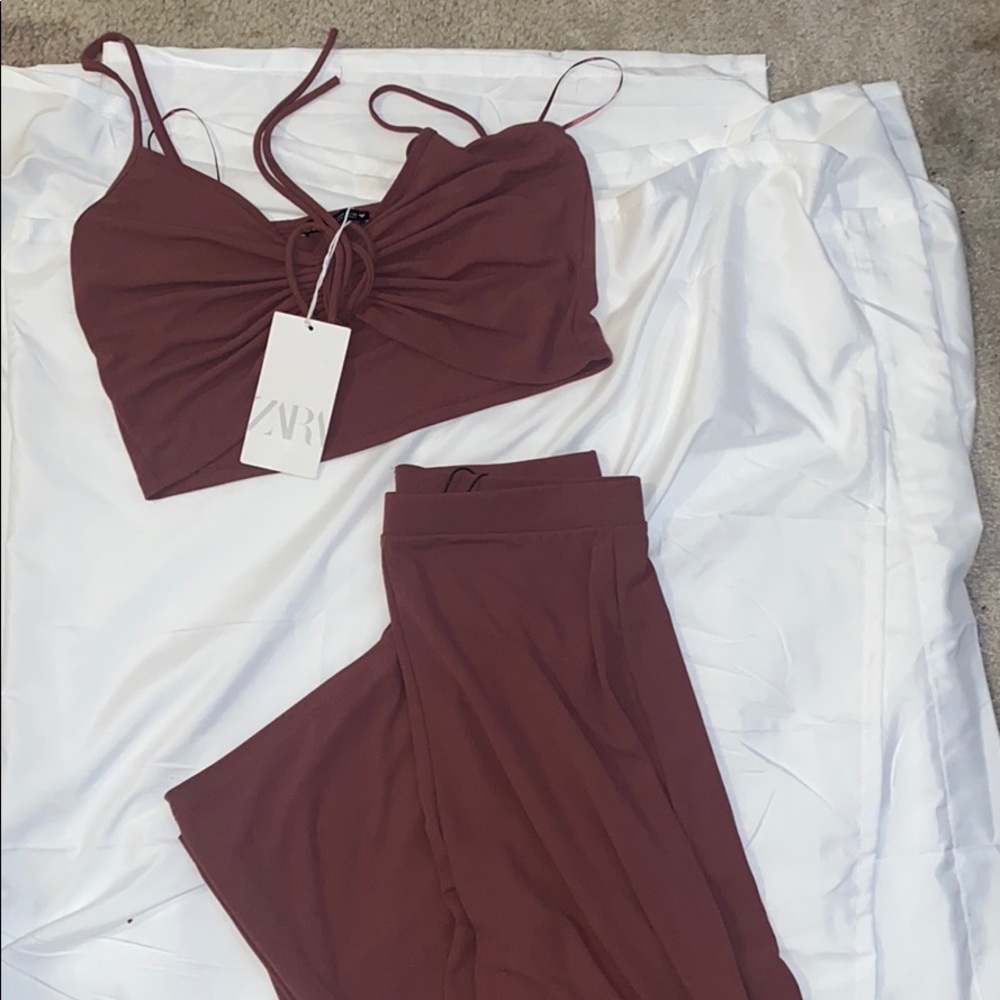 Zara Crop and Flare Pant Set
